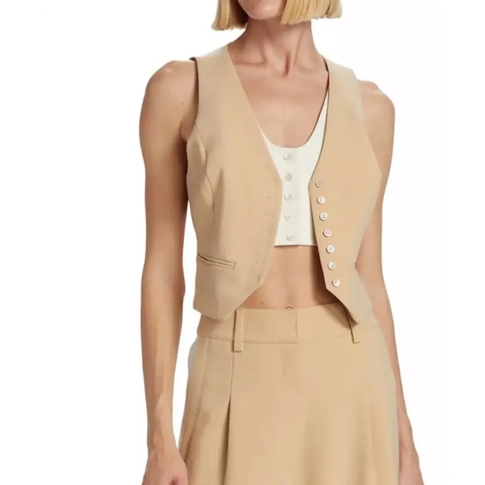 Favorite Daughter Beige Tailored Vest - Picture 3 of 9